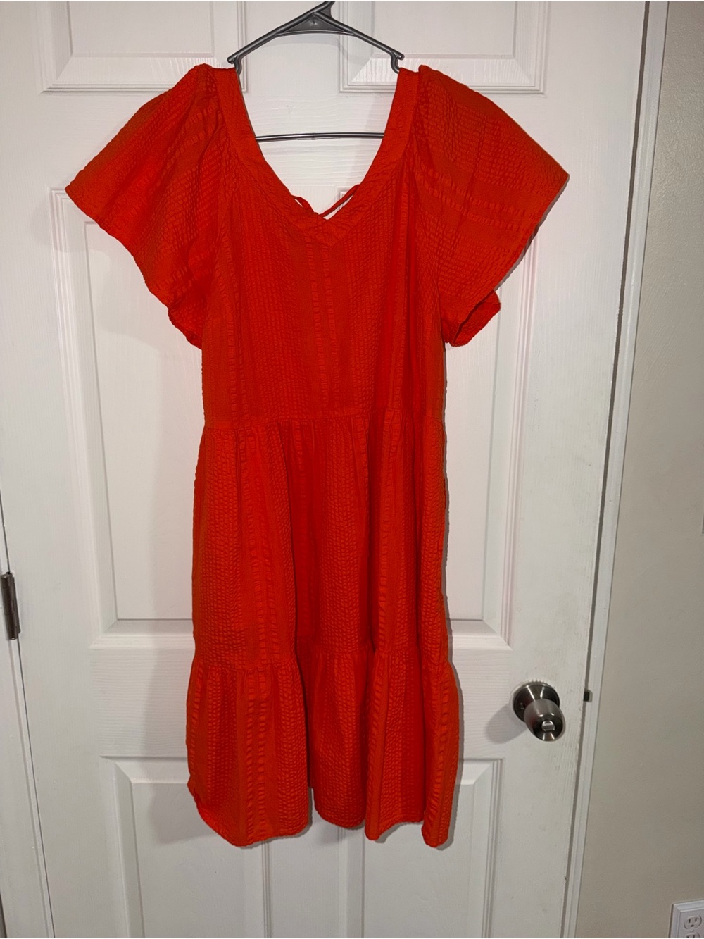 Sonoma Women’s Orange Textured Tiered Dress Size M